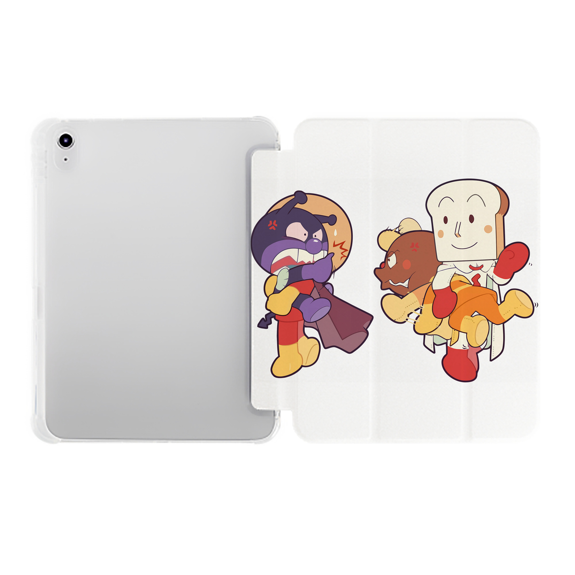 （画像用） アンパンマン Anpanman IPad ケース ペン収納付き 三つ折りスタンド PUレザー×シリコン 対応機種9.5/10.5/10.9インチ